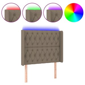 vidaXL Tête de lit à LED Taupe 103x16x118/128 cm Tissu