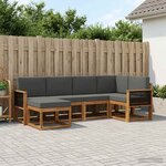 vidaXL Ensemble de canapés d'extérieur 6 Pièces Naturel et Anthracite