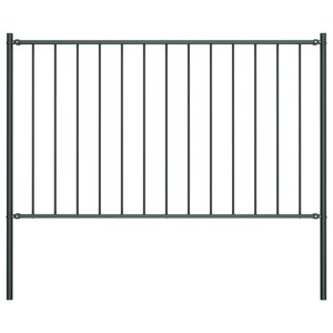 vidaXL Panneau clôture et poteaux acier enduit de poudre anthracite