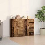 vidaXL Buffets 2 Pièces Bois ancien 60 x 31 x 84 cm Bois d'ingénierie