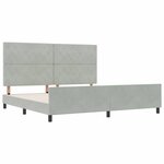 vidaXL Cadre de lit avec tête de lit Gris clair 200 x 200 cm Velours