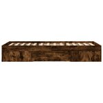 vidaXL Cadre de lit sans matelas chêne fumé 100x200 cm bois ingénierie