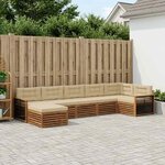vidaXL Ensemble de canapés d'extérieur 7 Pièces Naturel et Beige