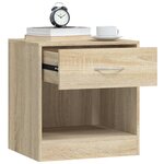 vidaXL Table de chevet 2 Pièces avec tiroir Couleur de chêne