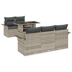vidaXL Ensemble de canapé de jardin 6 Pièces Gris clair Poly rotin