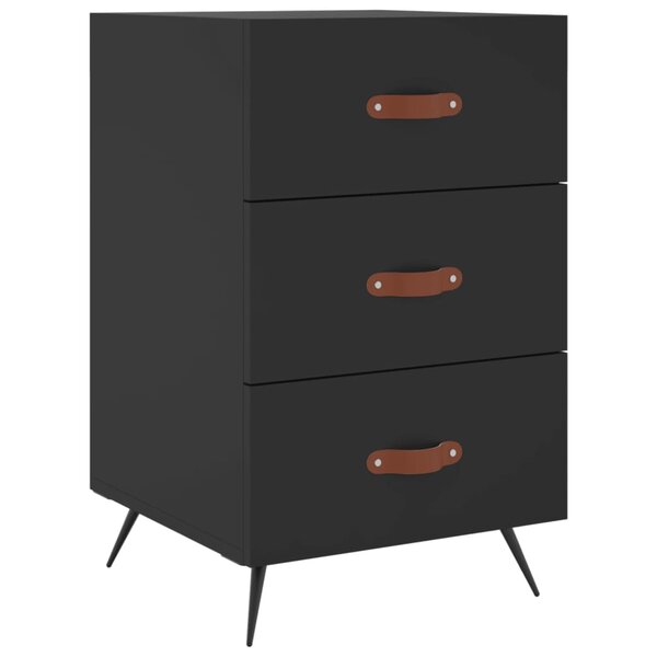vidaXL Table de chevet noir 40x40x66 cm bois d'ingénierie