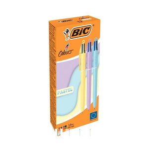 Boîte de 12 stylos bille 4 couleurs pastel
