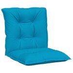 vidaXL Coussins de chaise de jardin à dossier bas lot de 6 bleu