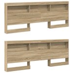 vidaXL Tête de lit de rangement Chêne sonoma 180 cm Bois d'ingénierie