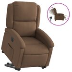 vidaXL Fauteuil inclinable électrique marron tissu
