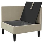 vidaXL Canapé d'angle avec rangement Sable Velours