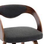 vidaXL Chaises à manger lot de 4 gris foncé bois courbé et tissu
