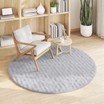 vidaXL Tapis de surface Rond HUARTE Gris Ø 120 CM Polyester