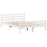 vidaXL Cadre de lit avec tête de lit blanc 150x200 cm bois pin massif