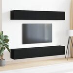 vidaXL Ensemble meuble TV 4 Pièces Chêne noir 100 x 30 x 30 cm