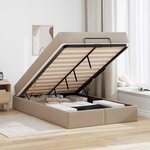 vidaXL Cadre de lit avec matelas Cappuccino 120 x 190 cm Faux cuir