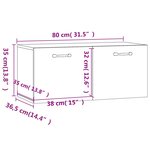 vidaXL Armoire murale blanc brillant 80x36 5x35 cm bois d'ingénierie