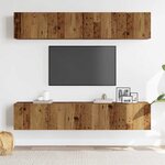 vidaXL Meubles TV muraux 4 Pièces vieux bois bois d'ingénierie