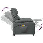 vidaXL Fauteuil électrique de massage Gris foncé Tissu