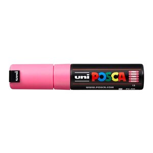 Marqueur pointe large biseautée pc8k 8mm rose x 6 POSCA