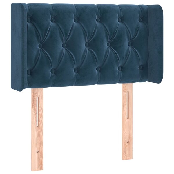 vidaXL Tête de lit avec oreilles Bleu Foncé 83x16x78/88 cm Velours