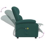 vidaXL Fauteuil électrique de massage Vert foncé Tissu