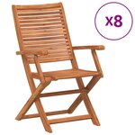 vidaXL Chaises pliantes  lot de 8  57 x 66 x 95 cm  en bois d'acacia massif