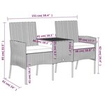 vidaXL Canapé de jardin 2 places et table basse Résine tressée Marron