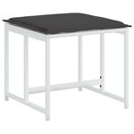 vidaXL Tabourets de jardin avec coussins 4Pièces blanc acier et textilène