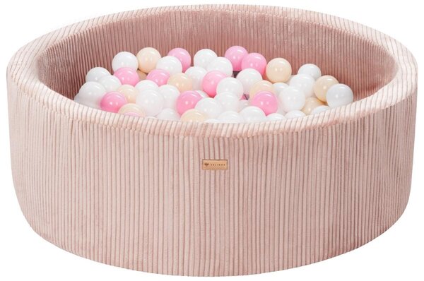 Piscine à balles en velours côtelé avec 300 balles  diamètre env. 90 cm  rose clair