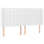 vidaXL Sommier à lattes de lit matelas LED Blanc 160x200 cm Similicuir