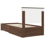 vidaXL Cadre de lit avec tiroir Chêne Marron et Argent 90 x 190 cm
