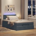 vidaXL Lit ottoman avec matelas et LED gris foncé 120x190cm