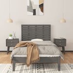 vidaXL Tête de lit murale Gris 96x3x63 cm Bois massif de pin