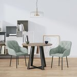 vidaXL Chaises à manger lot de 2 Gris clair Velours