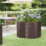vidaXL Lit surélevé de jardin Acier enduit de poudre marron