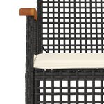 vidaXL Chaises de jardin coussins lot de 4 noir résine tressée acacia