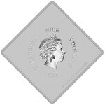 Pièce de monnaie 5 Dollars Niue 2022 2 onces argent Antique – Panneau de signalisation au T-Rex
