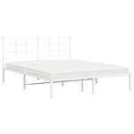 vidaXL Cadre de lit métal avec tête de lit blanc 160x200 cm
