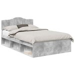 vidaXL Cadre de lit Béton 120 x 200 cm Bois de pin massif