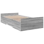 vidaXL Cadre de lit avec tiroirs sans matelas sonoma gris 75x190 cm