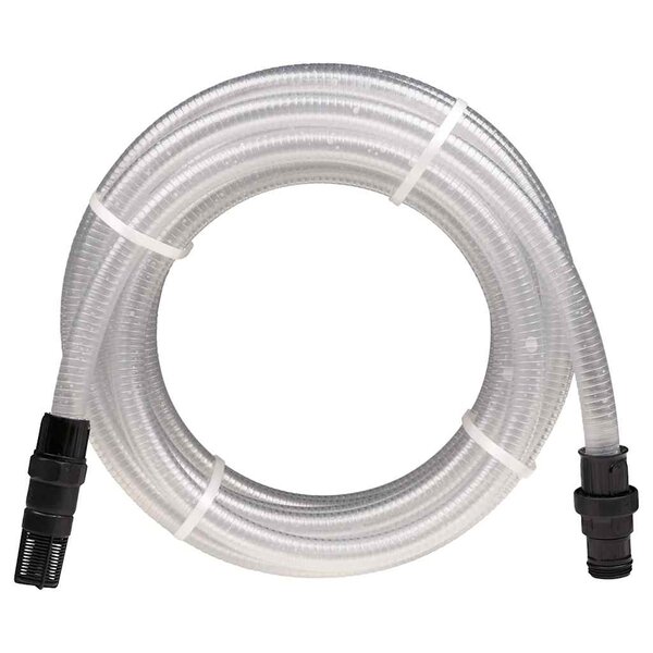 vidaXL Tuyau d'aspiration avec raccords en PVC transparent 1" 10 m PVC