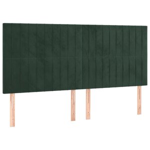 vidaXL Têtes de lit 4 Pièces Vert foncé 90x5x78/88 cm Velours