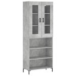 vidaXL Buffet haut Gris béton 69 5x34x180 cm Bois d'ingénierie