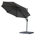 Lot de 4 poids de lestage carré pour parasols déportés dim. par dalle 51L x 51l x 12H cm polyéthylène haute densité noir