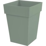 Pot de fleur mi-haut carré - 39 x 39 x 53 cm - 51 L - Vert laurier
