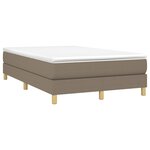 vidaXL Sommier à lattes de lit avec matelas taupe 120x190 cm tissu