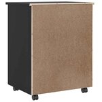 vidaXL Armoire roulante avec tiroirs MOSS noir bois de pin solide