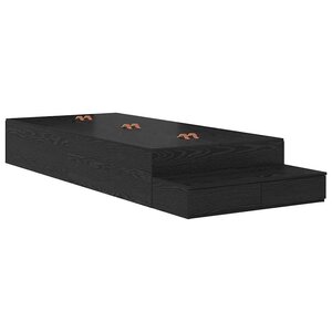 vidaXL Cadre de lit avec rangement Chêne noir 90 cm Bois d'ingénierie