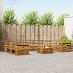 vidaXL Ensemble de canapés d'extérieur 10 Pièces Naturel
